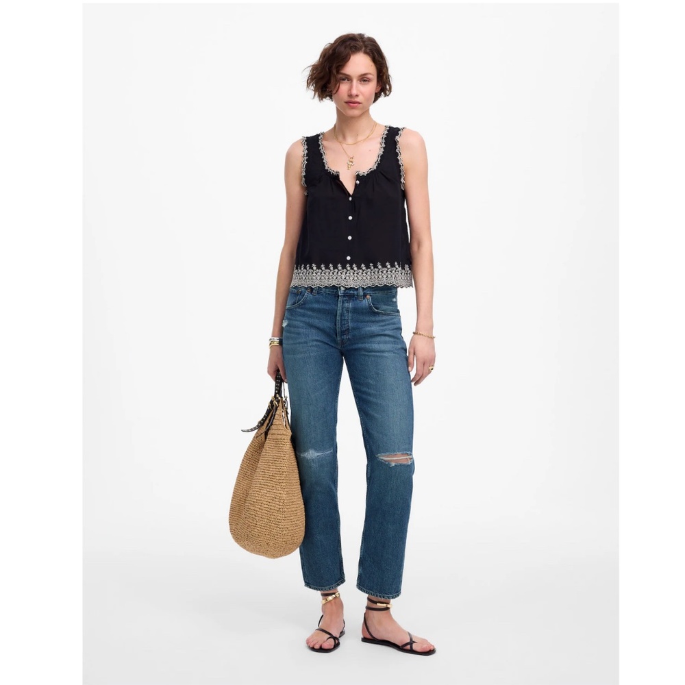 Madewell Dean Easy Straight Crop Jean, Size 28, excellent condition